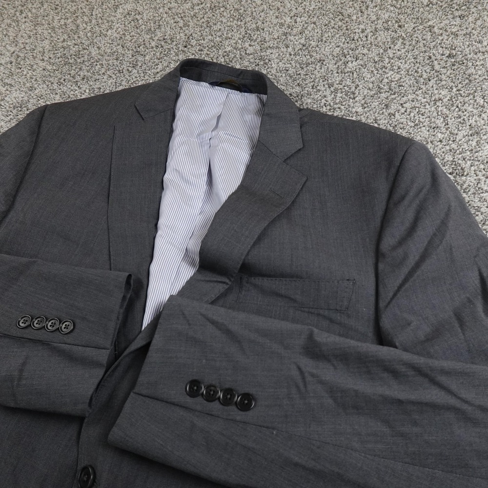 Brooks Brothers Blazer Mens 45 Gray Wool Explorer Regent Sport Coat Suit Jacket - Picture 1 of 16